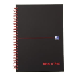 Afbeelding van Oxford Black ’n Red spiraalblok | A5 | elastieksluiting | geruit | 90 grams | 70 vel