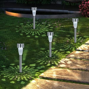 Afbeelding van Aigostar solar LED tuinfakkel | plastic | IP44 | 29.7 cm | zilver | 1 stuk