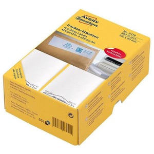 Afbeelding van Avery Zweckform 3439 frankeeretiketten | wit | 130 mm x 40 mm | 500 etiketten