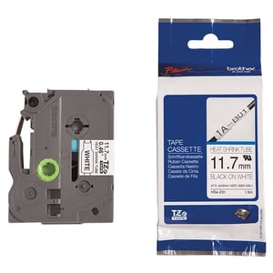 Afbeelding van Brother HSe-231 krimpkous tape zwart op wit 12mm x 1,5m (origineel)