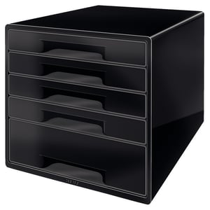 Afbeelding van Leitz 52531095 ladeblok | kunststof | metallic zwart | 5 laden