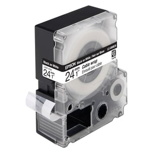 Afbeelding van Epson LC-6WBC9 kabel tape zwart op wit / 24mm (origineel)