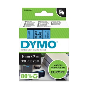 Afbeelding van DYMO S0720710 / 40916 tape zwart op blauw 9mm (origineel)