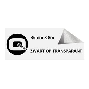 Afbeelding van Brother TZe-161 tape zwart op transparant 36mm x 8m (huismerk)