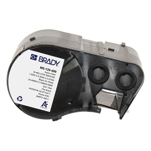 Afbeelding van Brady M5-120-499 nylonweefsel labels zwart op wit | 25,4 mm x 12,7 mm (origineel)