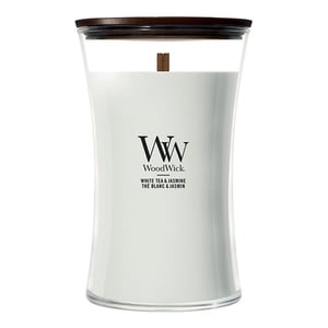 Afbeelding van Woodwick Large Hourglass geurkaars | White Tea & Jasmine