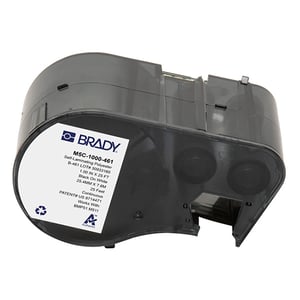 Afbeelding van Brady M5C-1000-461 gelamineerde polyester labels zwart op wit | 25,4 mm x 7,62 m (origineel)