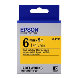Afbeelding van Epson LK-2YBP tape zwart op pastel geel  6mm (origineel)