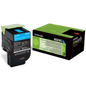 Afbeelding van Lexmark 80C2XC0 nr. 802XC toner cartridge cyaan extra hoge capaciteit (origineel)