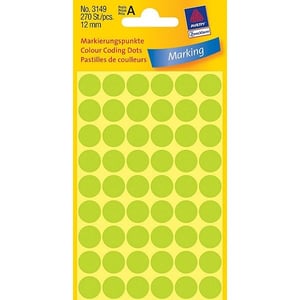 Afbeelding van Avery Zweckform 3149 markeringspunten | 12 mm | lichtgroen | 270 etiketten