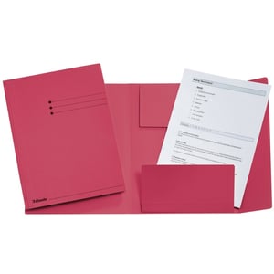 Afbeelding van Esselte 3-klepsmap met lijnbedrukking folio | rood | tot 200 bladen | 50 stuks