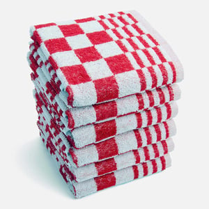 Afbeelding van Byrklund Keukendoek Clean & Fresh | Rode Ruit | 50 x 50 | 6 stuks