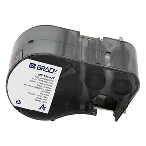 Afbeelding van Brady M5-134-427 gelamineerde vinyl labels zwart op wit/transparant | 44,45 mm x 38,1 mm (origineel)