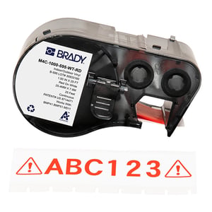 Afbeelding van Brady M4C-1000-595-WT-RD tape vinyl | rood op wit | 25,4 mm x 7,62 m