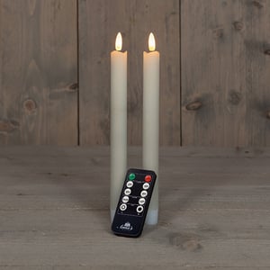 Afbeelding van Anna Collection Led Dinerkaars | 23 cm | ivoor | 3D vlam | 2 stuks