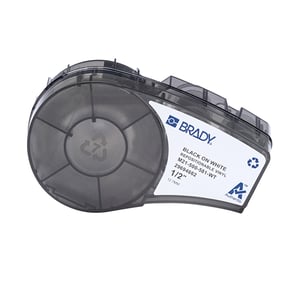 Afbeelding van Brady M21-500-581-WT tape herpositioneerbaar vinyl zwart op wit 12,70 mm (origineel)