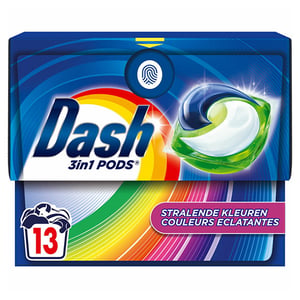 Afbeelding van Dash 3 in1 PODS Stralende Kleuren Wasmiddelcapsules | 13 wasbeurten