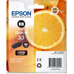 Afbeelding van Epson T3341 nr. 33 inktcartridge foto zwart (origineel)