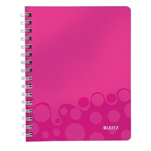 Afbeelding van Leitz collegeblok 4641 WOW | A5 | geruit | roze metallic | 80gr. | 80 vel