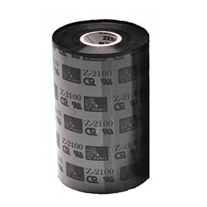 Afbeelding van Zebra 2100 / 02100BK046409 wax ribbon 64mm x 91m 24 stuks (origineel)