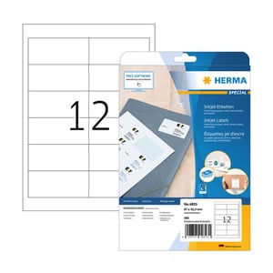 Afbeelding van Herma 4823 inkjet etiketten | A4 | 97 x 42,3 mm | wit | 300 etiketten