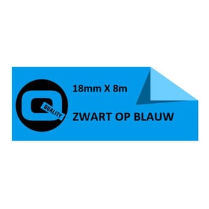 Afbeelding van Brother TZe-541 tape zwart op blauw 18mm x 8m (huismerk)