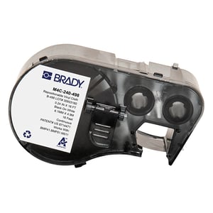Afbeelding van Brady M4C-240-498 vinylweefsel labels zwart op wit | 6,1 mm x 4,88 m (origineel)