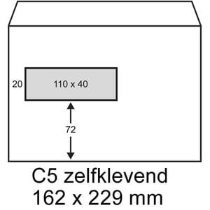 Afbeelding van Raadhuis Exclusive envelop | zelfklevend | C5 | venster links | 162mm x 229mm | 100 stuks