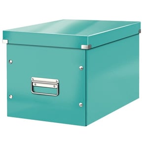 Afbeelding van Leitz 610880051 cube grote opbergdoos | PP gelamineerd hardboard | ijsblauw
