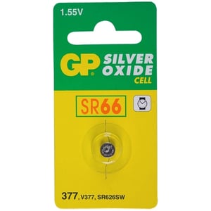 Afbeelding van GP knoopcel batterij SR66 | GP377 | zilveroxide | 1 stuk
