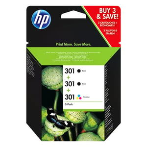 Afbeelding van HP E5Y87EE nr. 301 2x zwart en 1x kleur (origineel)