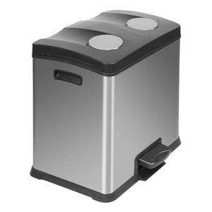 Afbeelding van EKO Recycle Rejoice duo pedaalemmer | mat RVS | 2 x 12 liter