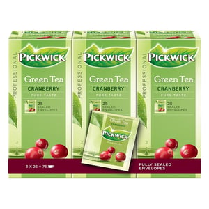 Afbeelding van Pickwick Professional Green Tea cranberry | 3 x 25 stuks