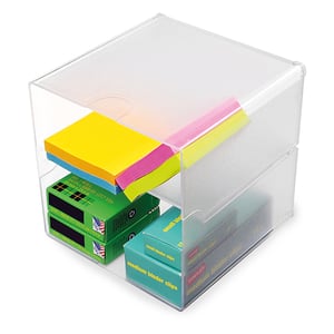Afbeelding van Deflecto Classic Cube organizer | tweedelig | transparant | 153 x 153 x 153 mm