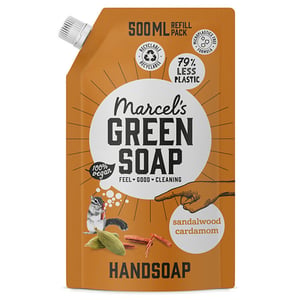 Afbeelding van Marcel's Green Soap handzeep navulling | Sandelhout en Kardemon | 500 ml