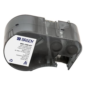 Afbeelding van Brady M5C-1500-427 tape gelamineerd vinyl zwart op wit/transparant | 38,1 mm x 7,62 m (origineel)