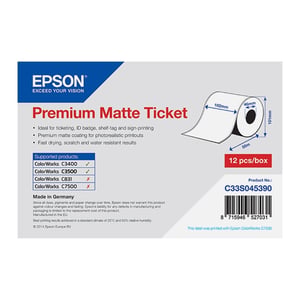 Afbeelding van Epson C33S045390 premium matte doorlopende ticket-rol 102mm x 50m (origineel)