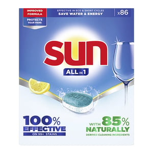 Afbeelding van Sun All-in-one Vaatwastabletten | Citroen | 86 stuks