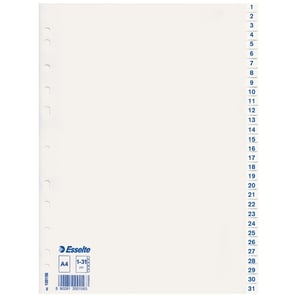 Afbeelding van Esselte 100156 A4 index | plastic | 1-31 | 11-gaats