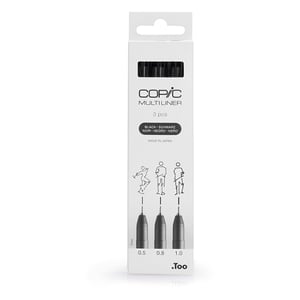 Afbeelding van Copic Multiliner finelinerset | zwart | 0,5 - 1 mm | 3 stuks