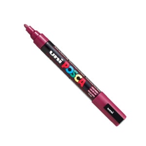 Afbeelding van POSCA PC-5M verfmarker | wijnrood | ronde punt | 1,8 - 2,5 mm
