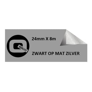 Afbeelding van Brother TZe-M951 tape zwart op mat zilver 24mm x 8m (huismerk)
