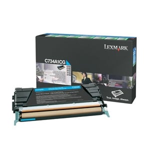 Afbeelding van Lexmark C734A1CG toner cartridge cyaan (origineel)