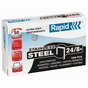 Afbeelding van Rapid 24/8+ superstrong nietjes gegalvaniseerd | rvs | tot 50 vel | 1000 stuks