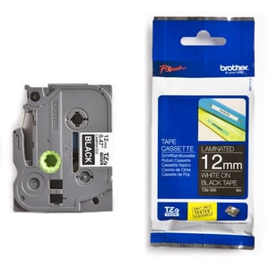 Afbeelding van Brother TZe-335 tape wit op zwart 12mm x 8m (origineel)