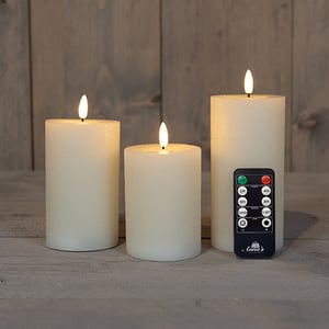 Afbeelding van Anna Collection LED Kaars | 3D vlam | ivoor | 3 stuks