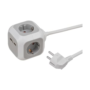 Afbeelding van Brennenstuhl 1150100 Alea-Power stekkerblok | 4 stopcontacten | USB | 1.4 meter | grijs