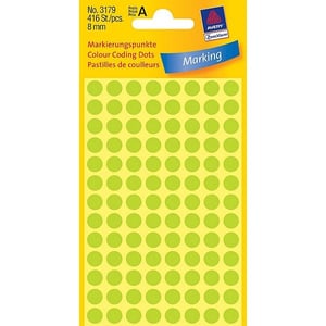 Afbeelding van Avery Zweckform 3179 markeringspunten | 8 mm | lichtgroen | 416 etiketten