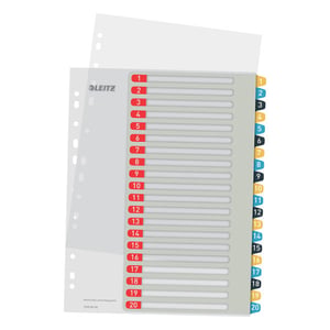 Afbeelding van Leitz 12490000 Cosy bedrukbare tabbladen | A4 | plastic | 11-gaats | 12 tabs