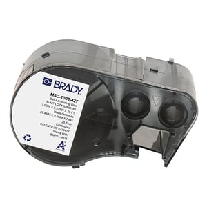 Afbeelding van Brady M5C-1000-427 gelamineerde vinyl labels zwart op wit/transparant | 25,4 mm x 7,62 m (origineel)